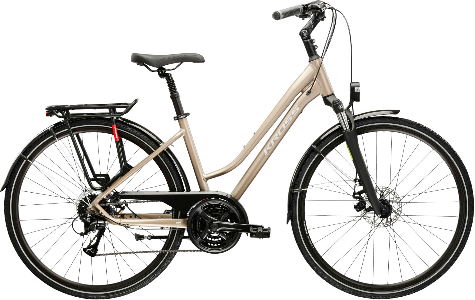 Trekkingrad KROSS "Trans 3.0" Gr. 48, braun (braun, schwarz), Fahrräder, 48cm, 28 Zoll (71,12cm) hinten: 28 Zoll (71,12cm) Image