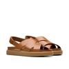 Sandale CLARKS "Aristella Sun", Damen, Gr. 41, tan leather, Leder, casual, Schuhe, Sling Sandale, Sommerschuh mit Klettverschluss