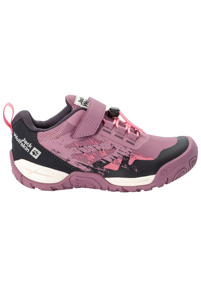 Sneaker JACK WOLFSKIN "VILLI ACTION LOW K", Mädchen, Gr. UK55-EU39, Normalschaft, rosa (ash, mauve), Main Material Second Material: 100% Polyamide; Lining: 100% Polyamide; Sole: 100% Rubber/ EVA, Schuhe Sneaker