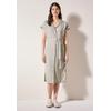 Sommerkleid CECIL, Damen, Gr. S (38), US-Größen, pumice beige, Stoff, 55% Leinen, 45% Viskose, unifarben, casual, gerade knielang, V-Ausschnitt, Kurzarm Bündchen, Kleider, mit seitlichen Einschubtaschen