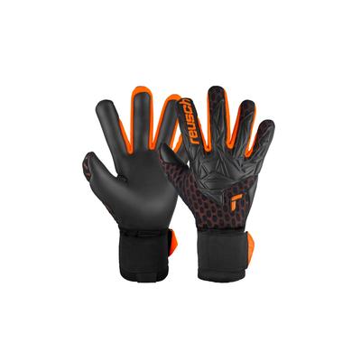 Torwarthandschuhe REUSCH "Attrakt Gold X Airvent", Damen, Gr. 8,5, orange (schwarz, orange), 52% Elastodien, 45% Polyester, 3% Polyamid, mehrfarbig, sportlich, Handschuhe, mit Hybrid Negative Cut Image