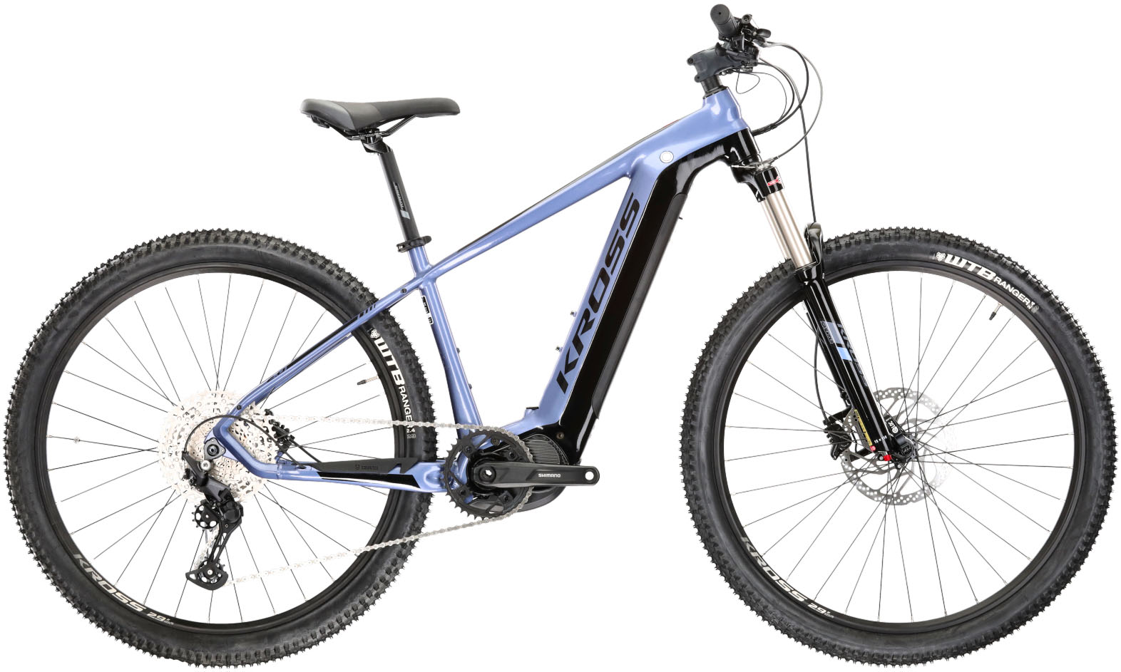 E-Bike KROSS "E-MTB Level Boost 2.0 500 29 Zoll blau" Gr. 41, blau (blau, schwarz), Elektrofahrräder, 41cm, 29 Zoll (73,66cm), Pedelec, Elektrofahrrad für Damen und Herren Image