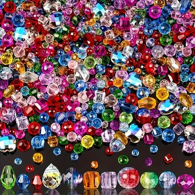 TEMU 380/800pcs Assorted Glass Round Beads Set, Jewelry Making In Colors And Styles, Ideal For Diy Bracelets, Necklaces, Earrings, And Craft Accessories Image