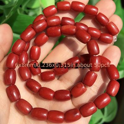 TEMU Natural Beads, 6x8/8x10/10x12mm, Drum Shape Loose Spacer Beads, Making, Bracelets Necklace Crafts, Unisex Gift Image
