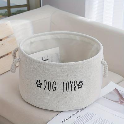 TEMU Large Canvas Dog Toy Storage Basket - Spacious Toy And Accessory Organizer, Without Battery Image