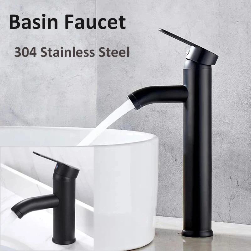 Waschbecken Wasserhahn 304 Edelstahl einzelne heiße Kaltwasser hahn Bad Küche minimalist ischen Stil Waschbecken Wasserhahn schlanke Wasser Waschbecken Wasserhahn