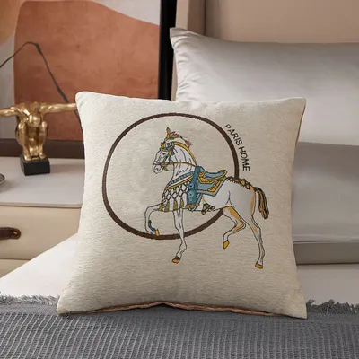 Chenille-Kissenbezug, quadratischer Kissenbezug, lässiger Sofa-Überwurf-Kissenbezug, Urlaubshaus-Kissen, moderne dekorative Dekoration Image