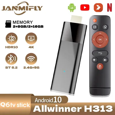 Q6 TV Stick Bluetooth 5.2 Ultra Movies and Shows Streaming Free and Live TV Dual Band WIFI 2.4g 5g