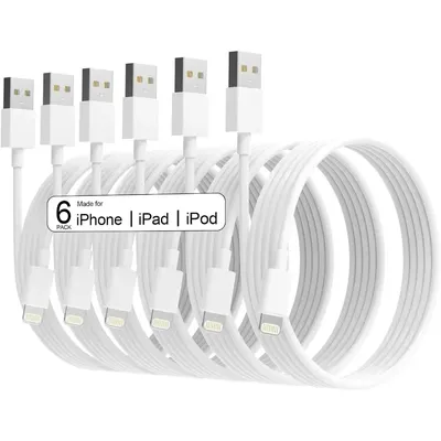 6Pack(3/3/6/6/6/9 FT) Original [Apple MFi Certified] iPhone Charger Fast Charging Lightning Compatible iPhone 14/13/12/11 ProMax
