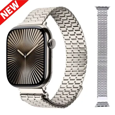 Für Apple Watch 10 46 mm Armband Magnetarmband Zubehör Band für Iwatch 9 8 7 Ultra 2 49 mm 42/44/45/38 mm Metallarmband Image