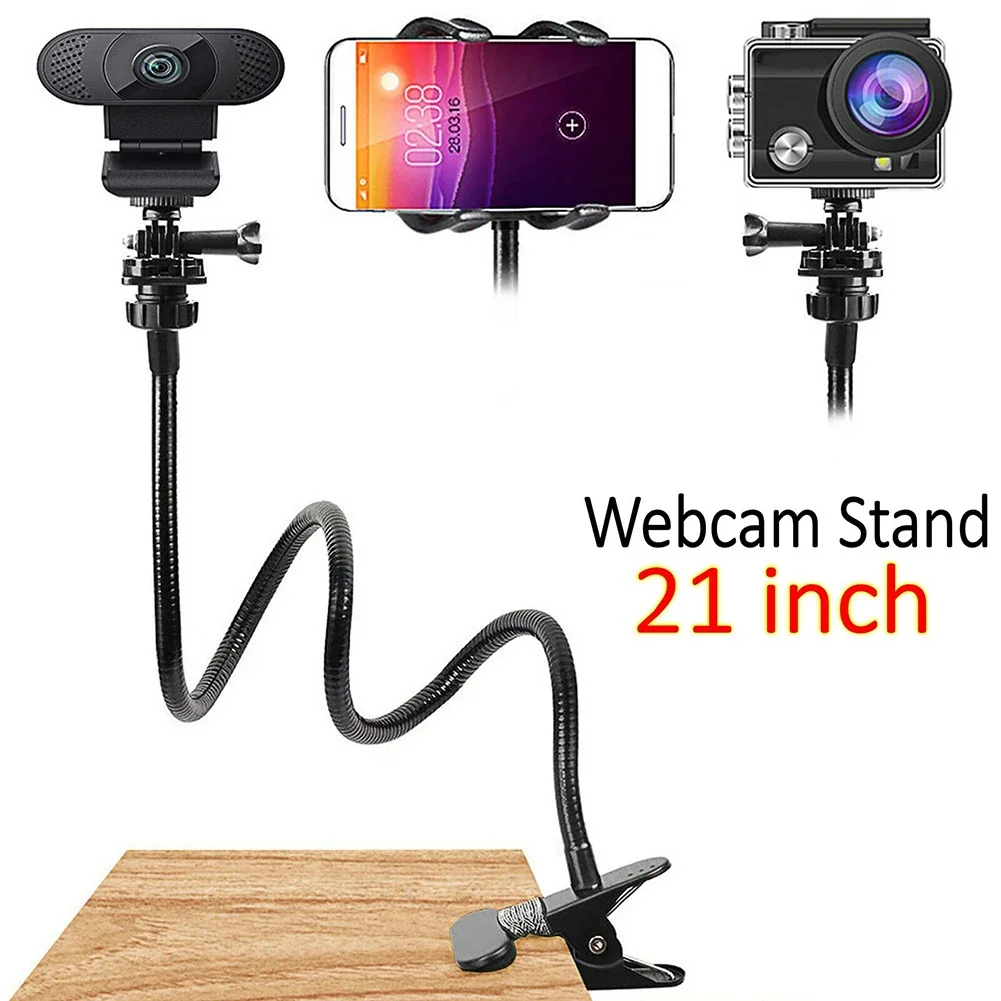 60cm flexible Webcam Stand Kamera halterung 360 ° verstellbarer Handy halter für Gopro/Logitech Bett Schreibtisch Tisch halterung Klemm clip Image