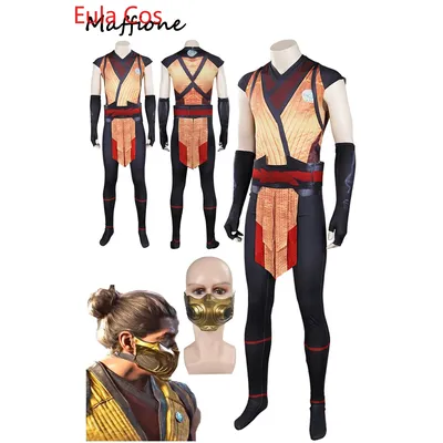 Spiel sterblich cos kombat Skorpion Cosplay Fantasy Print Overall Maske Anime Kostüm Verkleidung Image