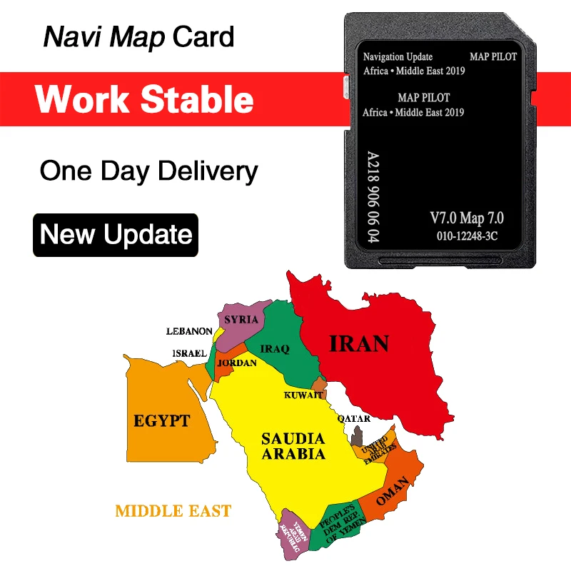 Speicher SD-Karte A 2189060604 GPS Sat Nav Afrika-Karten aus dem Nahen Osten 8 GB SD-Karte 2019 für Mercedes A B-Klasse Autonavigation Garmin V7 Image