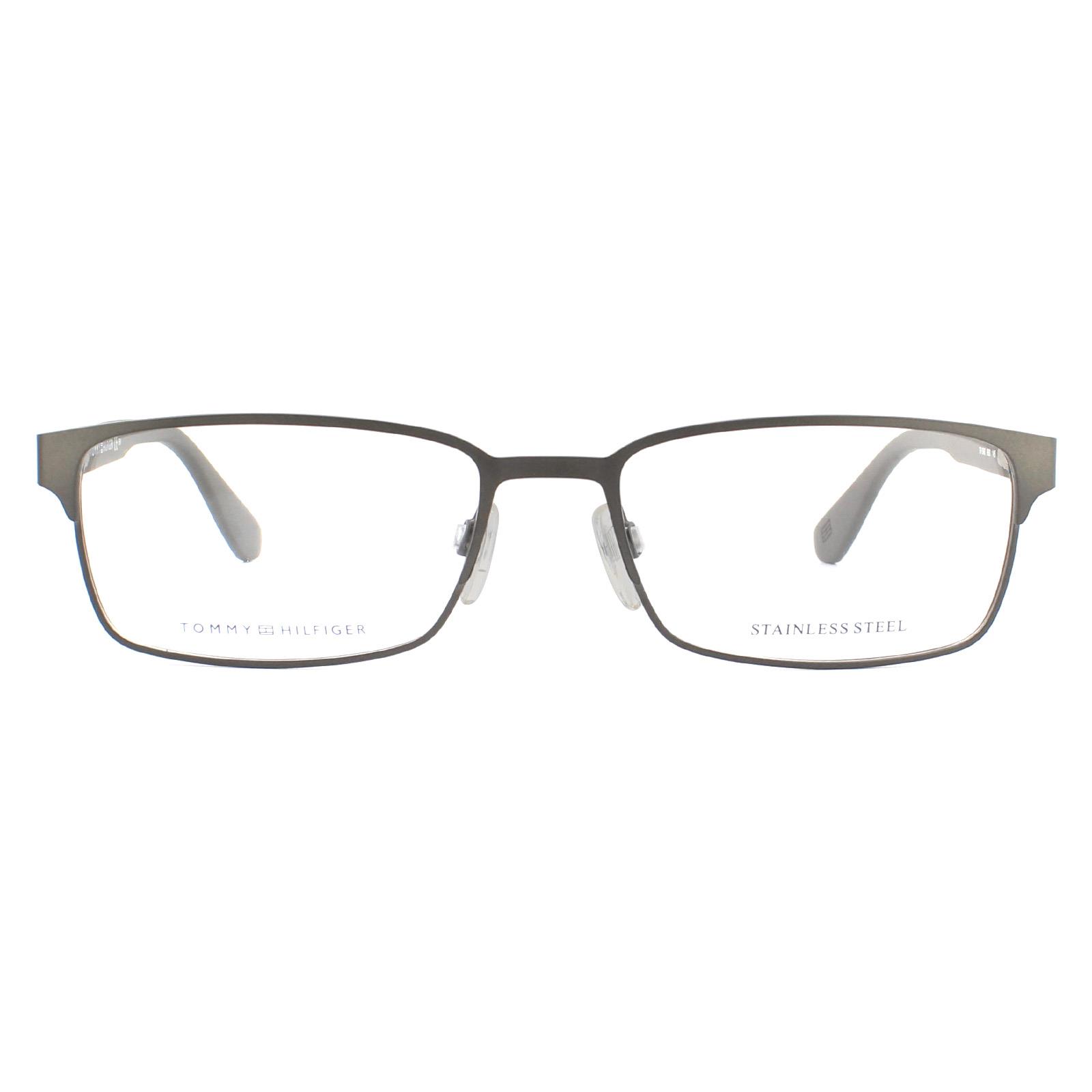 Tommy Hilfiger Rectangle Mens Matte Dark Ruthenium Brille Image