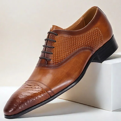 scarpe oxford stringate in pelle bovina marrone di prima qualità da uomo – eleganti scarpe in vera pelle per il derby formale e kentucky