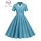 Notched Collar Slim Elegant Party Dress Summer Women Plaid Print Vintage Swing 50s 60s Sundress Casual