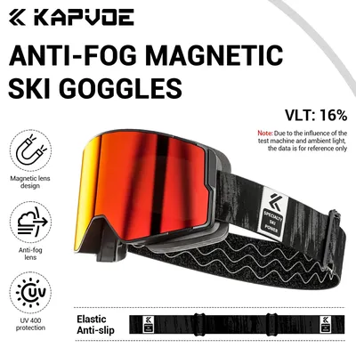 Kapvoe Photochromic Snow Goggles Ski Snowboard Anti-Fog Mask for Men Women Eyewear UV400 Protection