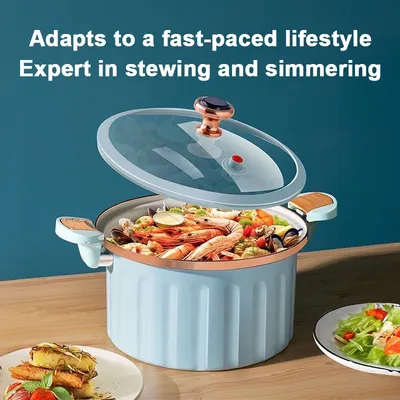 Non-stick Enamel Micro Pressure Cooker,Enamel Lining Pressure Cooker Non-Stick Push Pull Lock
