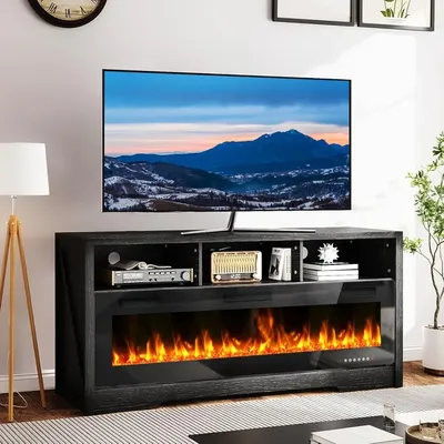 65''Fireplace TV Stand with 60" Fireplace,Entertainment Center with Fireplace,TV Stands for Living