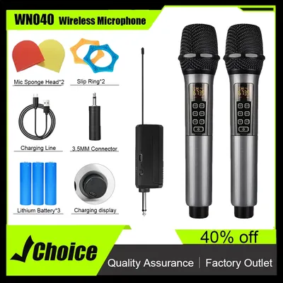 WN040 ECHO Professional Multi Functional Wireless Microphone 2 Channel UHF Party Karaoke Church