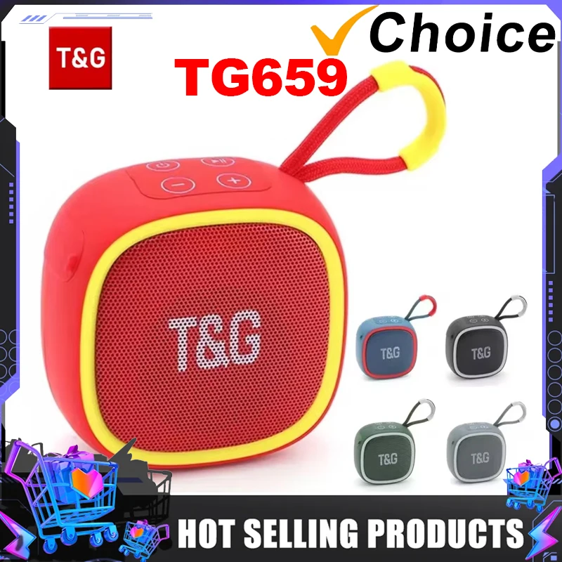 T & G TG659 Mini haut-parleur Bluetooth étanche puissant sans fil TWS Bluetooth 5.3 boîte de son haut-parleur HIFI Support TF carte Radio