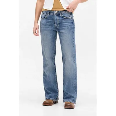 BDG Teo Relaxed Flared Jeans - Tinted Denim 26W 32L at Urban Outfitters