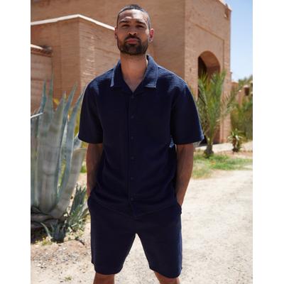 Threadbare Men's Navy Textured Elasticated Shorts