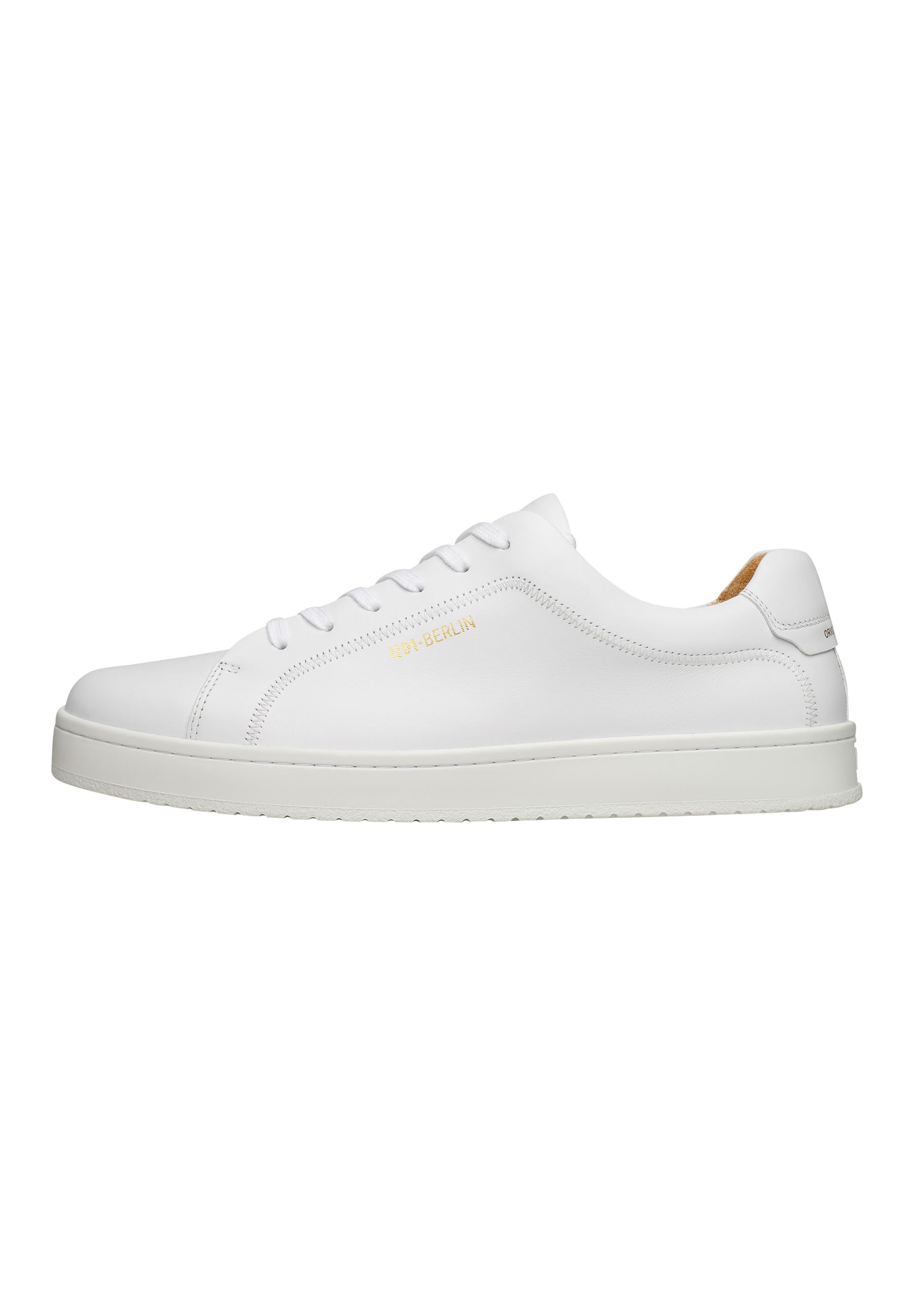 Sneaker N91 "Original Draft BA Damen- und Herrensneaker", Herren, Gr. 46, weiß, Leder, Schuhe, Turnschuh Leder handgefertigt, sportlicher Freizeitschuh Herren