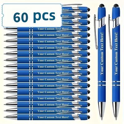 TEMU Custom Logo Metal Ballpoint Pen With Black Ink, For Smooth Writing And Special Occasions, Ideal Graduation Gift, , Featherless, Made Of Aluminum And Pvc Material Image