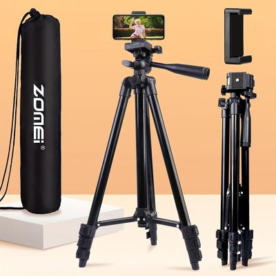 "TEMU Zomei 50"" Lightweight Portable Tripod Stand With Adjustable Legs, Phone Holder, And Carrying Bag - Ideal For Travel And Photography"