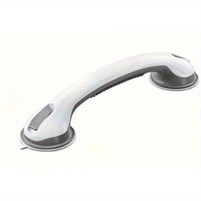 "TEMU 17" Suction Cup Bathroom Grab Bar - Non-slip Safety Handle With Textured Grip For Elderly & , Easy No-drill Installation For Shower, Bathtub, Toilet, Wall-mounted Design" Image