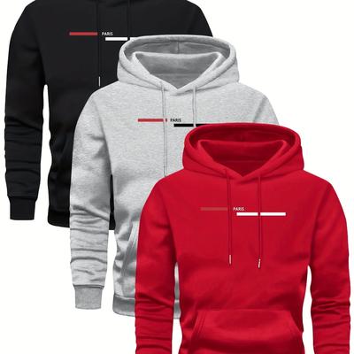 TEMU 3 Casual Fashion Sports Large Size Men's Trendy Hooded Sweatshirt, Plus Size Image