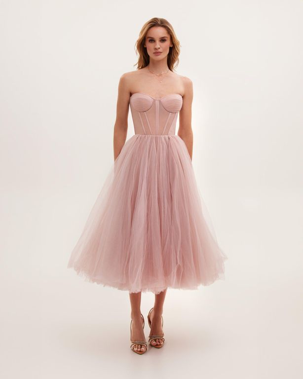 knee length dresses for ladies Yvette Corset Midi Dress main image 1