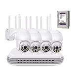 Housecurity - kit de vidéosurveillance sans fil ptz ip 4 caméras 5 mpx wifi remote 2 tb
