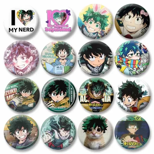 Anime Peripheral Deku Enamel Pin Cartoon Character Izuku Midoriya Brooch Badge for Backpack Jewelry Accessories Gifts for Friend