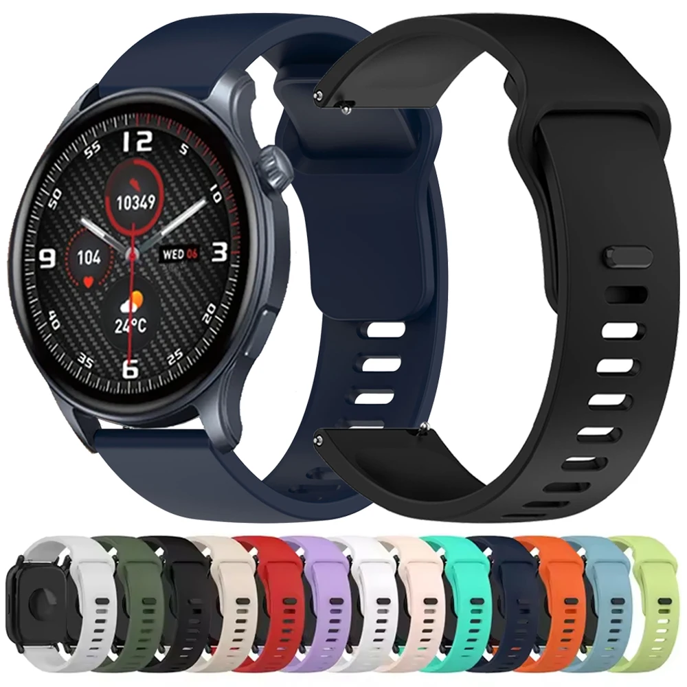 Silikonarmband für Zeblaze Vibe 7/Pro/Lite/Stratos 2 3/Btalk/GTR 3 Pro/Ares 3 Pro Ersatzarmband Redmi Watch5 Active 22 mm Band Image