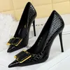 BIGTREE Schuhe Frauen 10 cm Metall Gürtel schnalle Damen Pumps Frauen Luxus Bankett Schuhe Stilettos High Heels Frauen Sexy Party schuhe