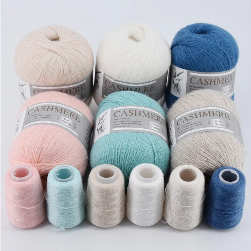 6 Stück Strickgarn, 3-lagiges feines Kammgarn-Kaschmirgarn für T-Shirts, 338 m/Stück, 70 g/Stück, Häkellinie, Wolle, Häkelarbeit für Handarbeiten Image