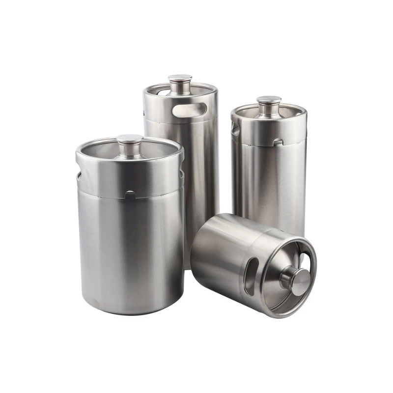 5L Hause Bier Mini Fass 304 Edelstahl Bier Fass Growler Tragbare Bier Flasche, Der Bar Zubehör Werkzeug Bier Flasche Fass Image