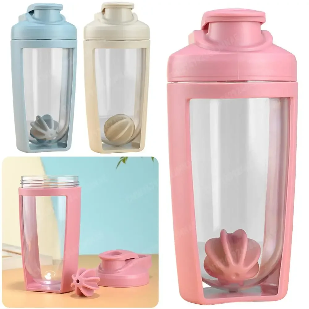 500ml Sport wasser flasche mit Schneebesen Ball Protein Shaking Cup tragbare Fitness Shaker Tasse für Protein mischungen Supplement Shakes Image
