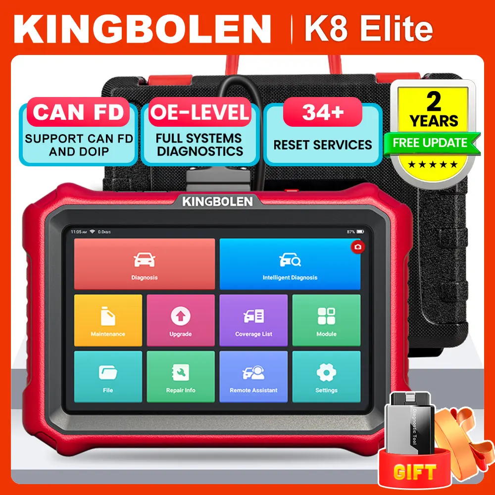 2025 Kingbolen K8 Elite Bidirektionales Scan-Tool, über 34 Dienstleistungen, ECU-Codierung, Vollsystem-Diagnosescanner, unterstützt CANFD&DoIP, FCA Image