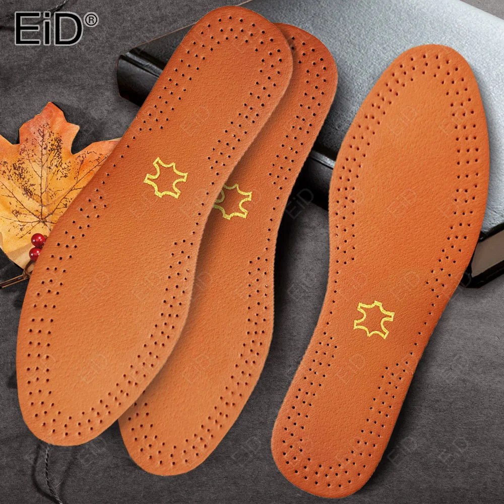 EiD-Qualitäts-Leder-Einlegesohlen, atmungsaktiv, für Herren, Business-Schuhe, Ultra-Deodorant-Schuhe, Einlegesohle, Einlagen, absorbieren Schweiß, Innensohlen Image