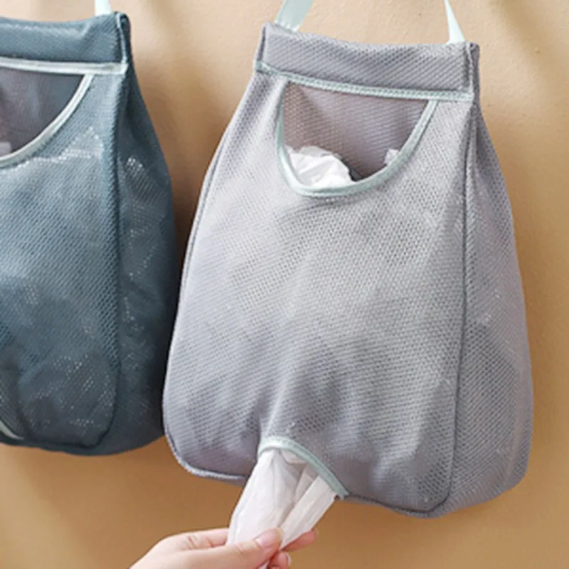 Müll Tasche Lagerung Box Für Kunststoff Tasche Wand Hängen Tasche Waschbar Mesh Lagerung Taschen Kunststoff Tasche Halter Spender Küche Werkzeuge
