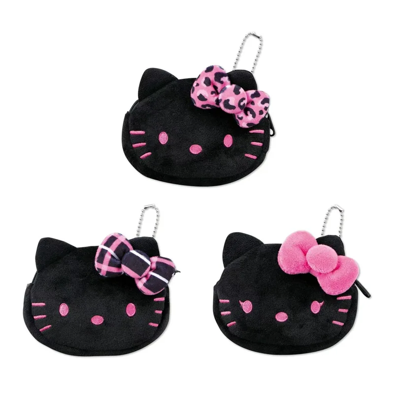 Kawaii Sanrio Hello Kitty süße 50. Jahrestag Leopard karierte Aufbewahrungstasche Plüschtiere Geldbörse Geldbörse dekoratives Geburtstagsgeschenk