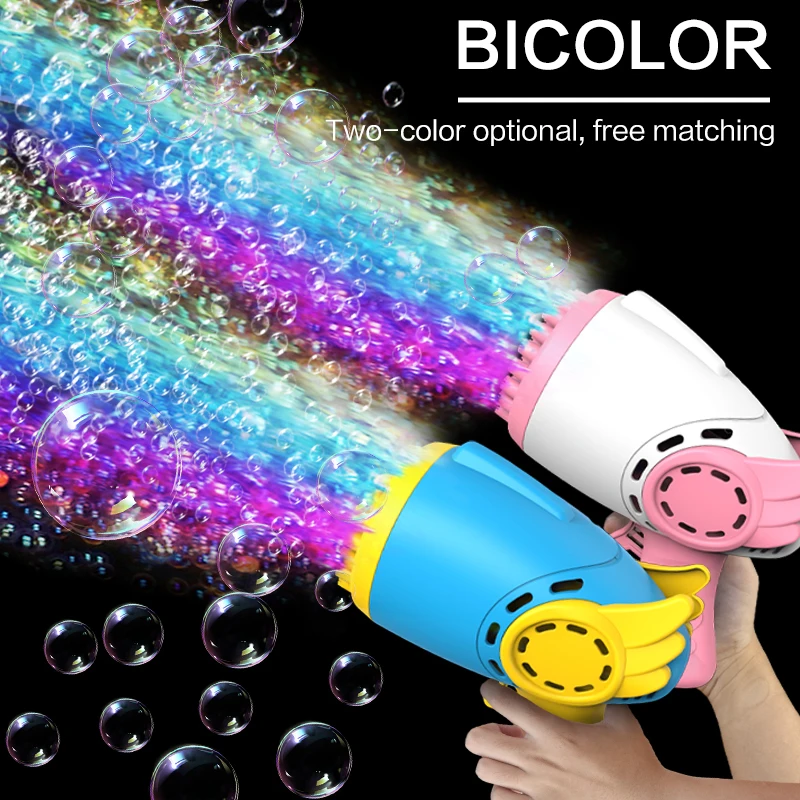 Engelsflügel Seifenblasenpistole mit Licht Seifenblasenpistole Kinder Handheld Seifenblasenpistole Spielzeug Weihnachtsgeschenk ohne Batterie Seifenblasenwasser Image