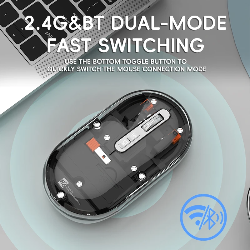 Xiaomi R8 Transparente kabellose Bluetooth-Dual-Mode-Maus, tragbar, stumm, Desktop-Laptop, universell Image
