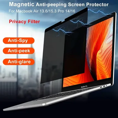 Magnetic Privacy Screen Protector For Macbook M4 M3 M2 Pro14 16 Air 15 13 13.6 Anti-glare/spy