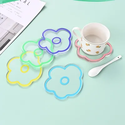 1 PCS Irregular Cute Flower Drink Cup Mat Non-slip Insulation Coasters for Glasses Reusable Holders