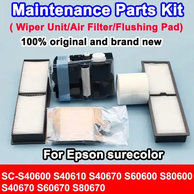 Maintenance Parts Kit Wiper Unit/Air Filter/Flushing Pad for Epson S40600 S40610 S40670 S60600