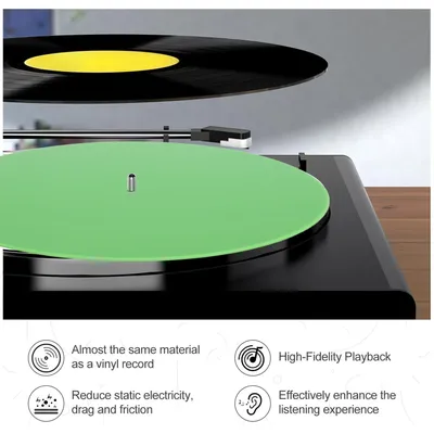 Record Platter Slipmat Acrylic Turntable Slip Mat Replacement Beautiful Reduce Static Dust Noise for